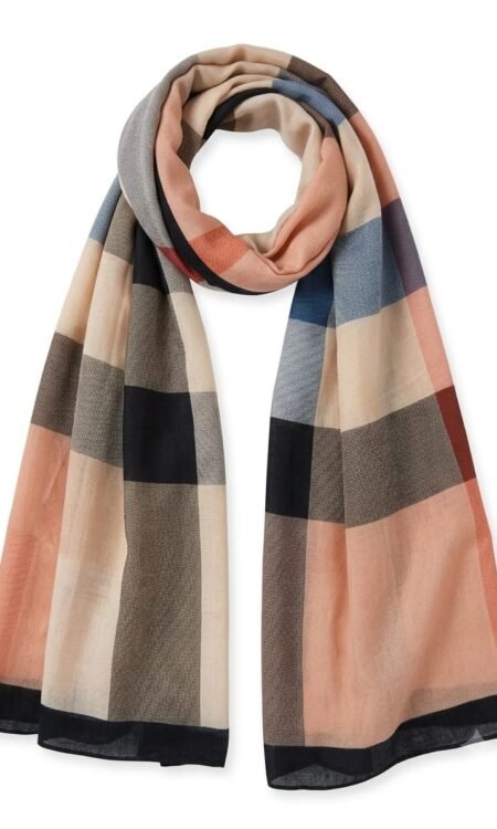 Pastel Plaid Geometric Luxury Scarf / Stole