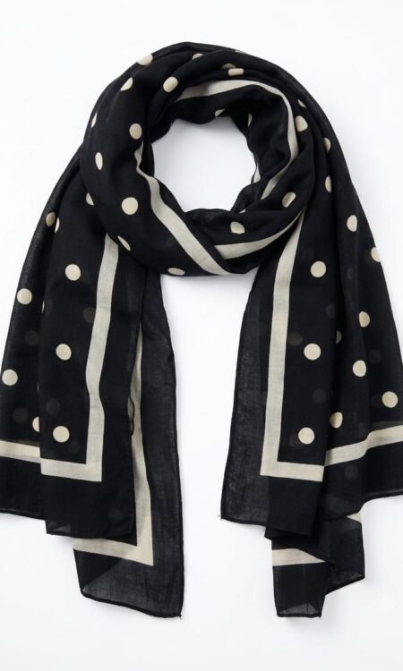 Inverse Monochrome Polka Dot Luxury Scarf / Stole