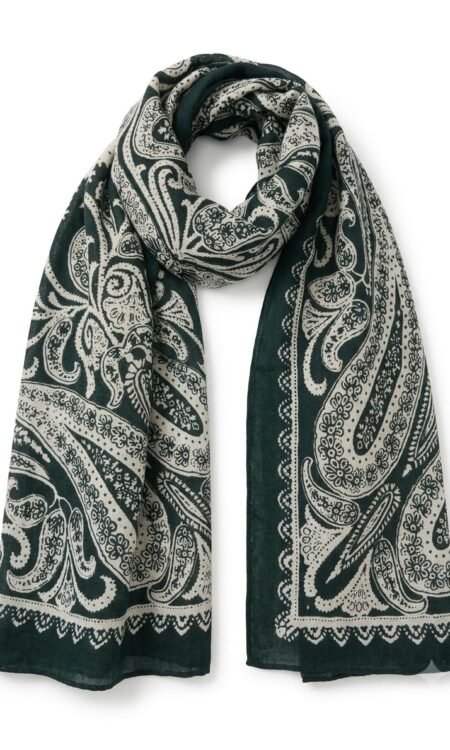 Heritage Emerald Paisley Luxury Scarf / Stole