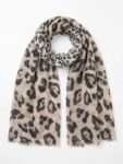 Crinkled Leopard Print Luxury Scarf / Stole