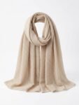Champagne Gold Crinkled Chevron Luxury Scarf / Stole