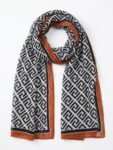 Greek Key Geometric Luxury Scarf / Stole