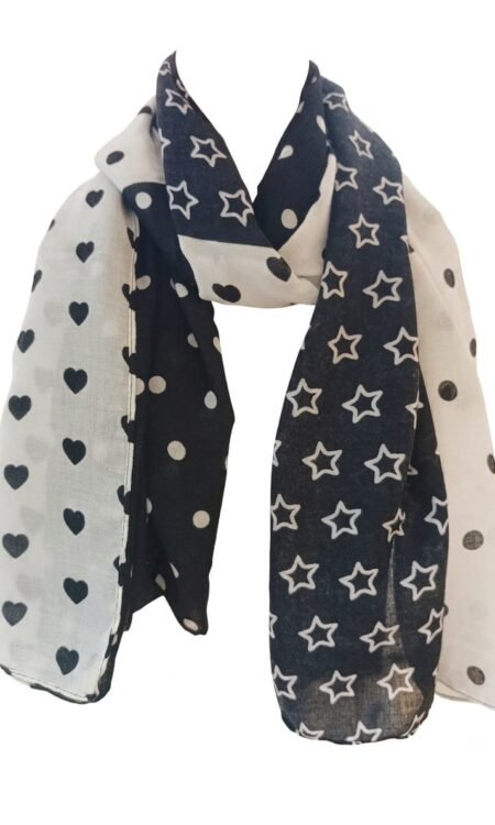 Celestial & Hearts Patchwork Luxury Scarf / Stole