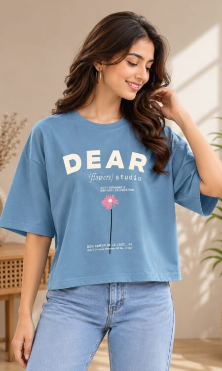 Blue crop t-shirt