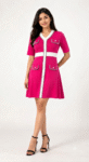 Monochrome Vintage-Chic A-Line Mini Dress
