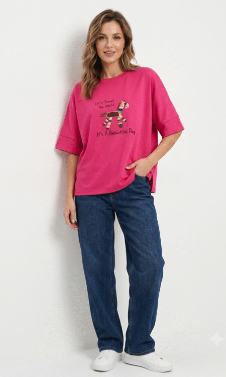 Wanderlust horse oversized graphic T-shirt