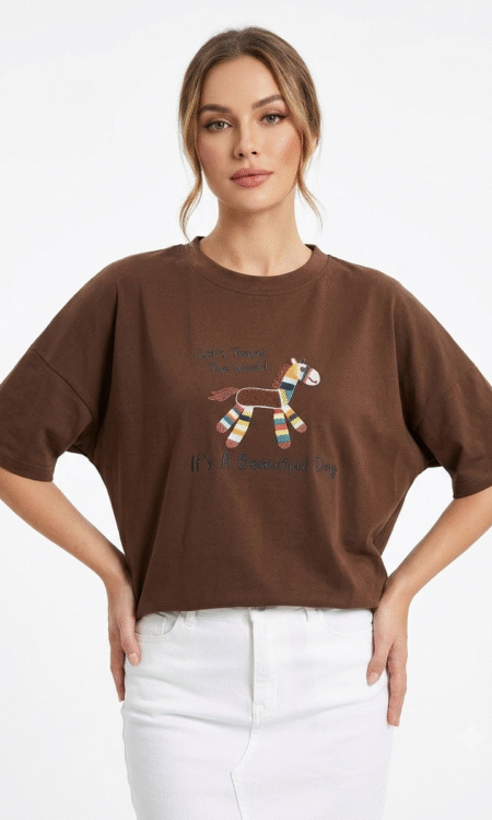 Coffee brown oversized T-shirt