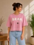 Cropped Graphic T-Shirt pink