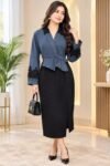 Stylish blue denim dress