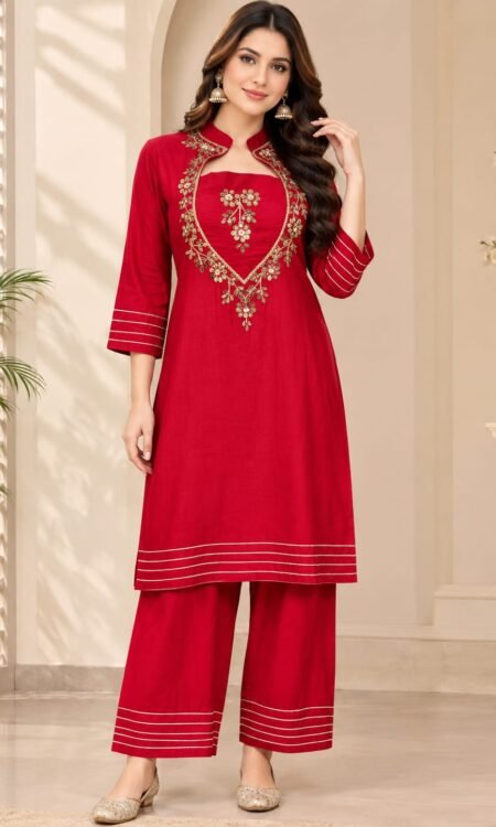 Red  Farsi Salwar Suit