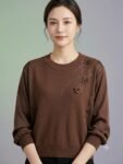 Floral Embellished Knit-Silk Mixed Media Top