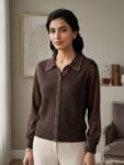 Embellished Diagonal-Rib Collared Cardigan