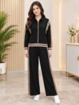 two-piece black tracksuit