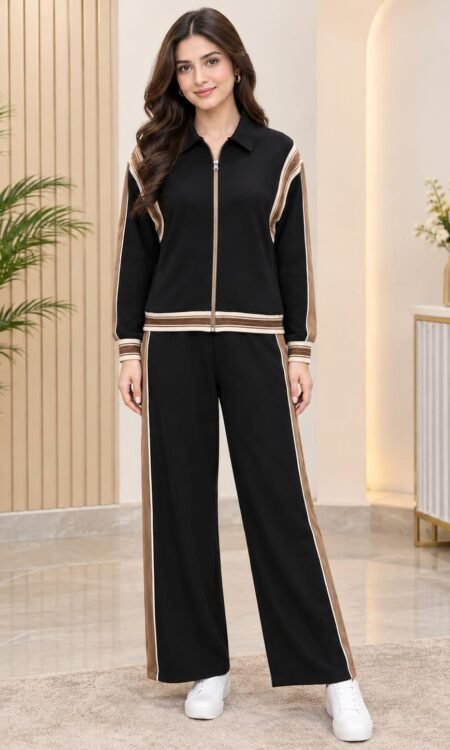 two-piece black tracksuit