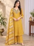 yellow Anarkali  Suti